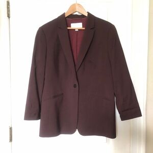 HUGO BOSS Blazer Jabina2 Burgundy Stretch Tropical Wool Jacket 12 US